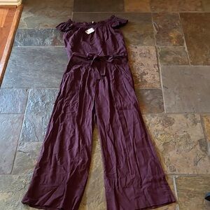 Women's Off-Shoulder 2 Piece Pantsuit by Free People - Purple